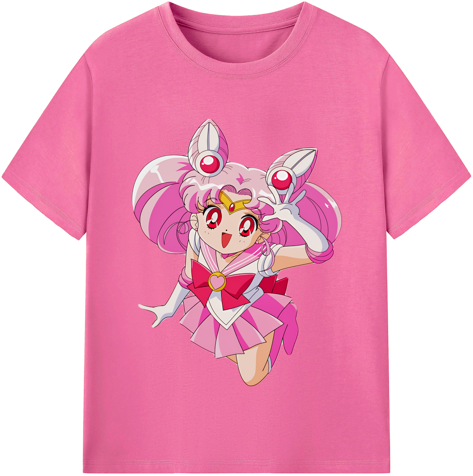 （画像用） 美少女戦士セーラームーン ちびうさ Sailor Moon Chibiusa Tsukino Usagi Small Lady Serenity レディースカジュアルプリントTシャツ（綿100％）